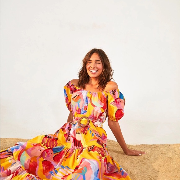 Farm Rio Toucan Maxi Dress, Size Medium - Picture 1 of 9